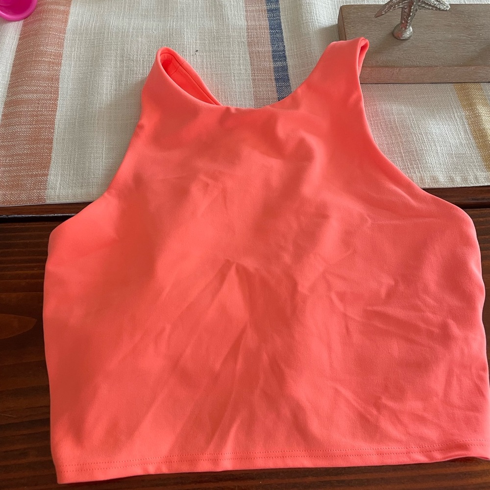 Athleta coral crop workout top